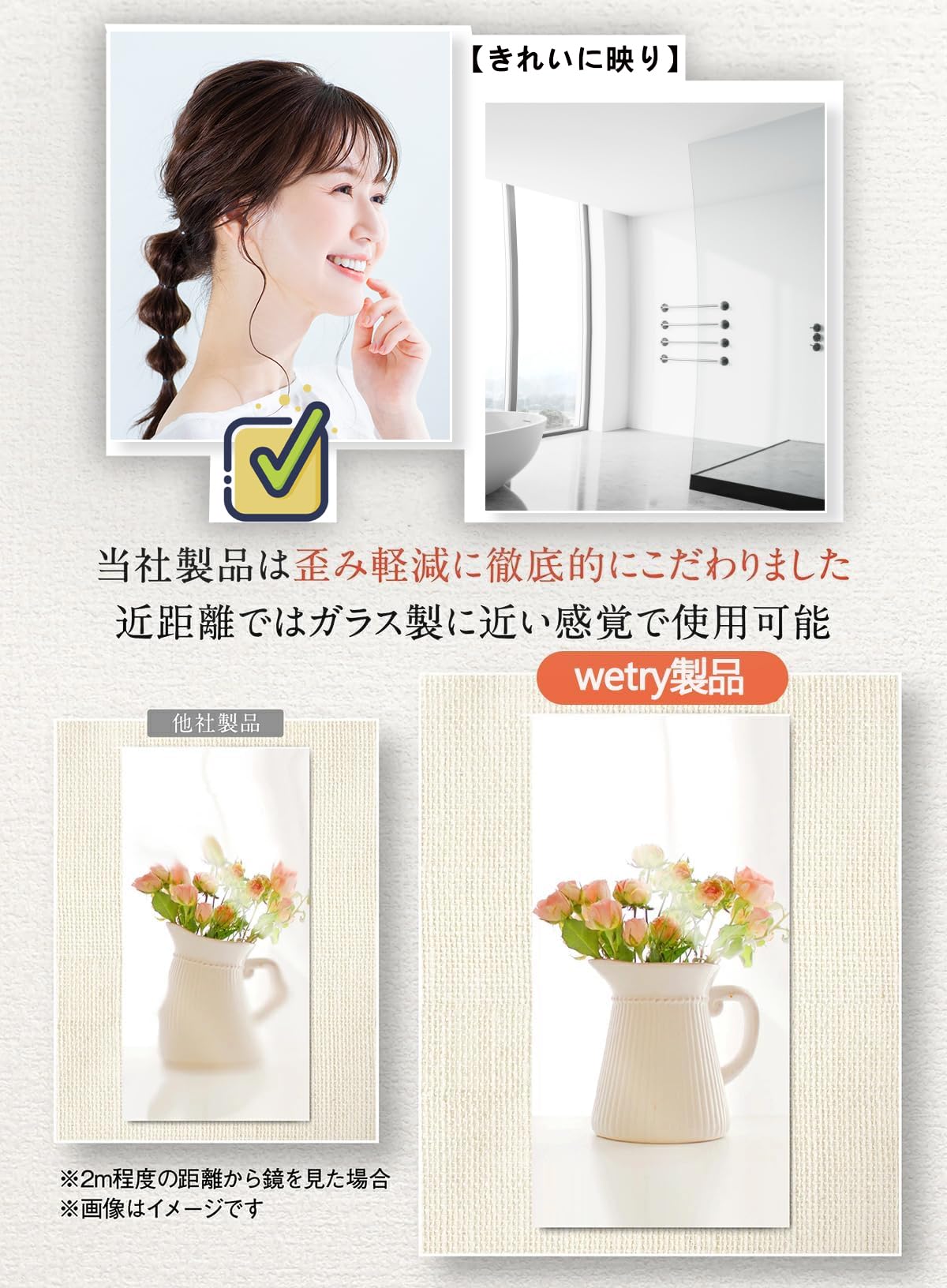 Amazon.co.jp: 【30cm×30cm】4枚セット 割れない鏡 全身 貼る
